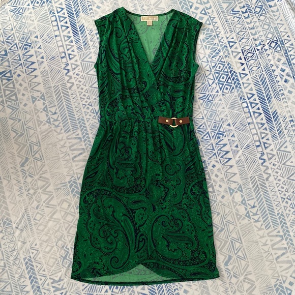 Michael Kors Green Faux Wrap Dress - Picture 3 of 6